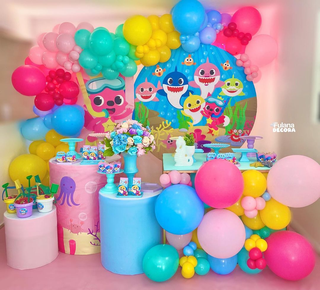 20 ideias de decoração para uma festa Baby Shark de arrasar!