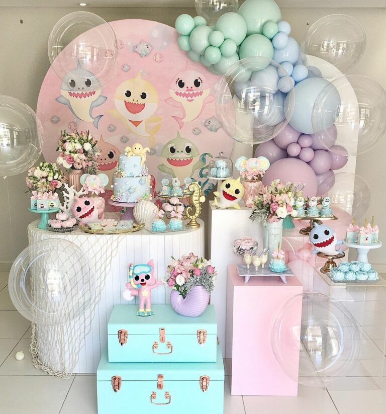20 ideias de decoração para uma festa Baby Shark de arrasar!